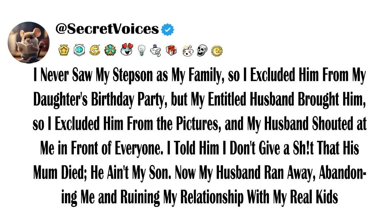 I Never Saw My Stepson as My Family, so I Excluded Him From My Daughter's Birthday Party, but My