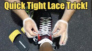 FAST trick to tie your laces tighter ! Reduce foot slippage, heel bobbing & loose laces #Shorts