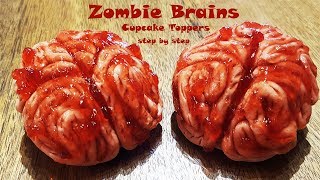 Zombie Brains cupcake Toppers Tutorial