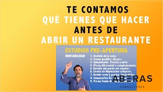 Ten esto en cuenta ANTES DE ABRIR un RESTAURANTE