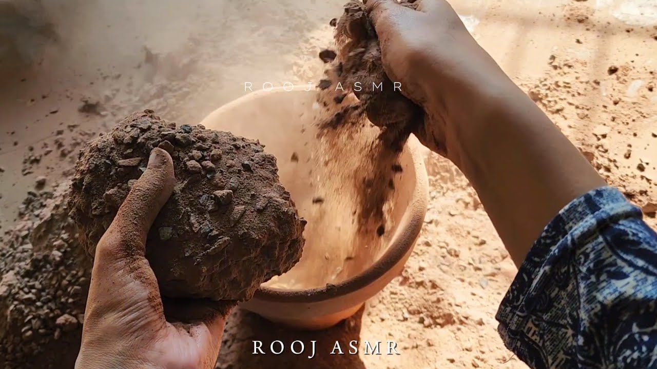 Gritty Red Dirt + Concrete Leftover Chunks♥️Short Dry Floor/Claypot Crumbles & Lots of Dustplay💨