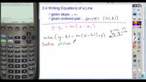 2 4alg2 eq pt slope ti89
