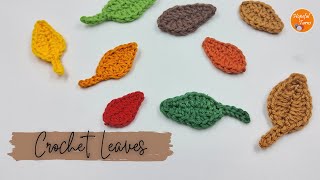 How to Crochet a Leaf |  Quick & Easy Crochet Fall Autumn Leaves  🍂🍂 - Crochet Leaf Applique by Hopeful Turns 4,127 views 7 months ago 7 minutes, 34 seconds