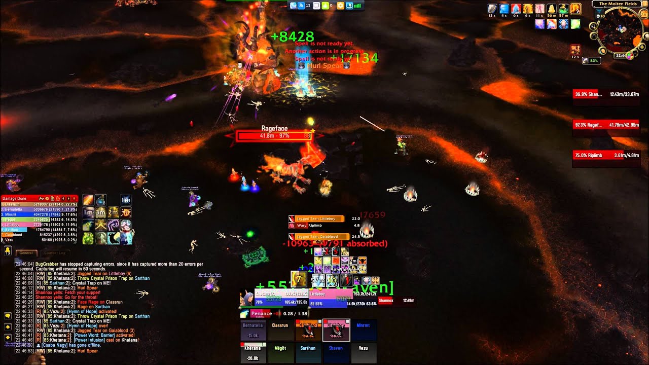Heroic Shannox 10m first kill, almost wipe, epic fun, disc priest PoV