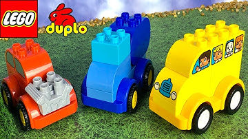 LEGO DUPLO VEHICLE CREATIONS - LEARNING COLORS BLUE RED GREEN YELLOW WITH CAR TRUCK & BUS