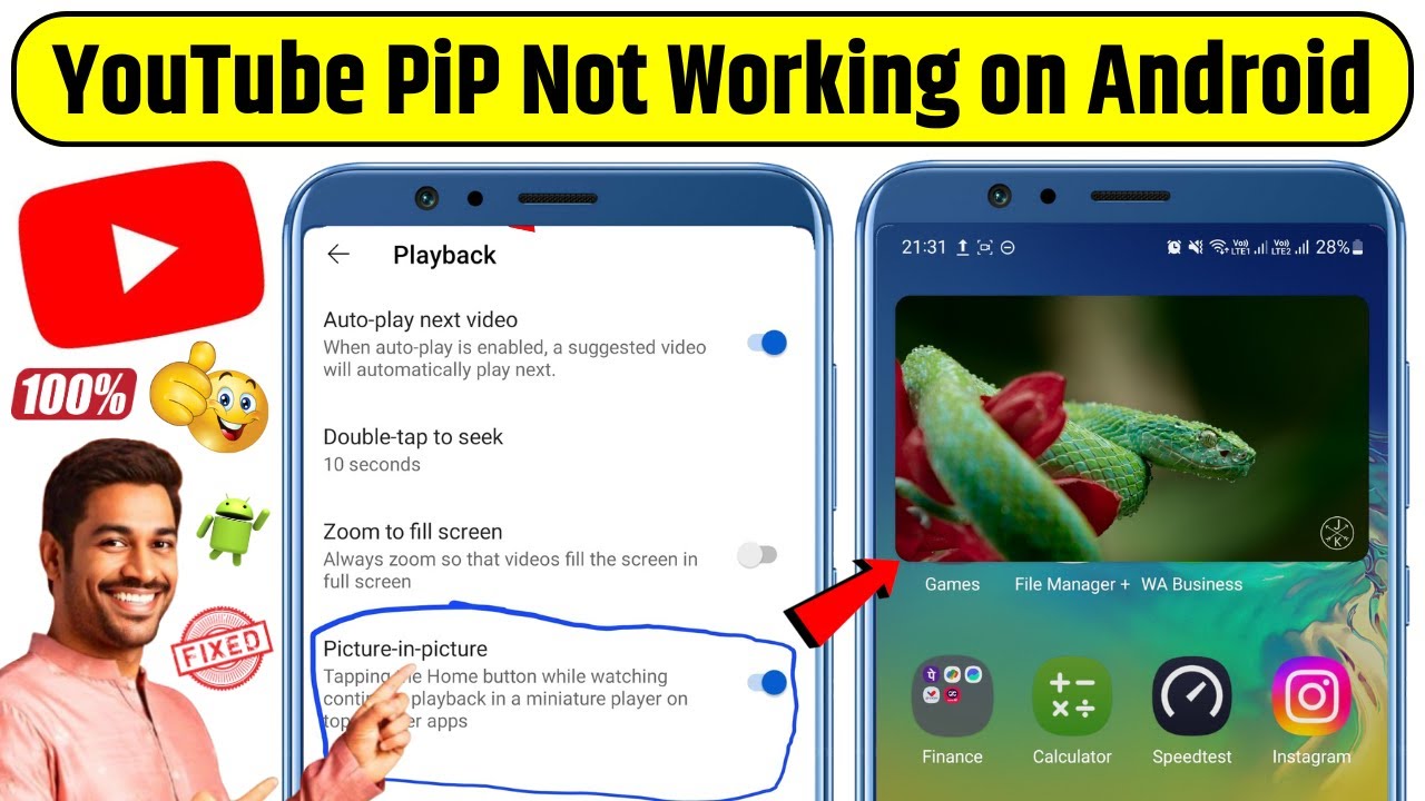 YouTube App Picture in Picture (PiP) Not Working 100% Fixed on Android | Play YouTube in Background
