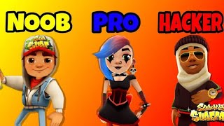 Subway surfers Noob vs  Pro vs Hacker Subway surfer video