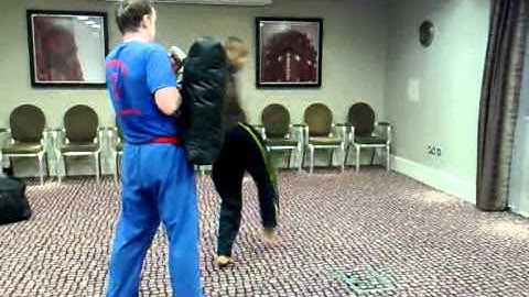 Practising Choi Kwang Do Kicking Techniques