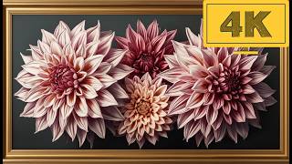 4K TV WALLPAPER Elegant Dahlia Blossoms | Classic Luxury Floral Wall Art screenshot 4
