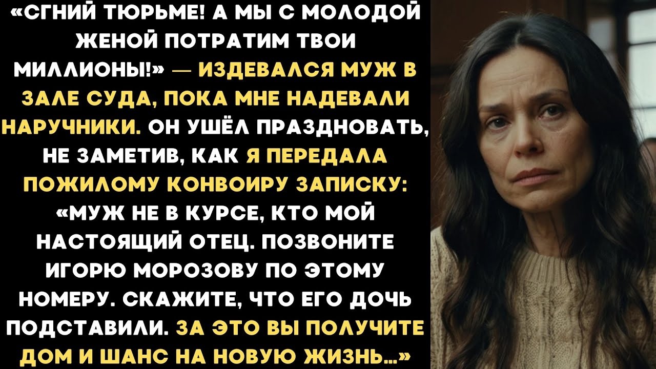 Муж посадил меня в тюрьму, но конвоир, узнав, кто мой отец, заявил  Завтра твой муж всё потеряет