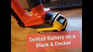 Black Decker 18 volt power tools to Dewalt 20 volt max battery adapter