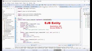 partie 1: Persistance de données:  EJB Entity EmbiddedId MapsId OneToMany ManyToOne JoinTable ...