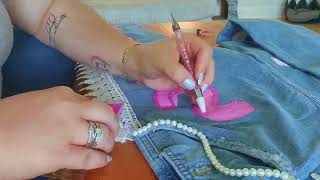 Rhinestoning My Daughter’s Senior Overalls | Sparkle Saturday Dance Mom Life 💎✨