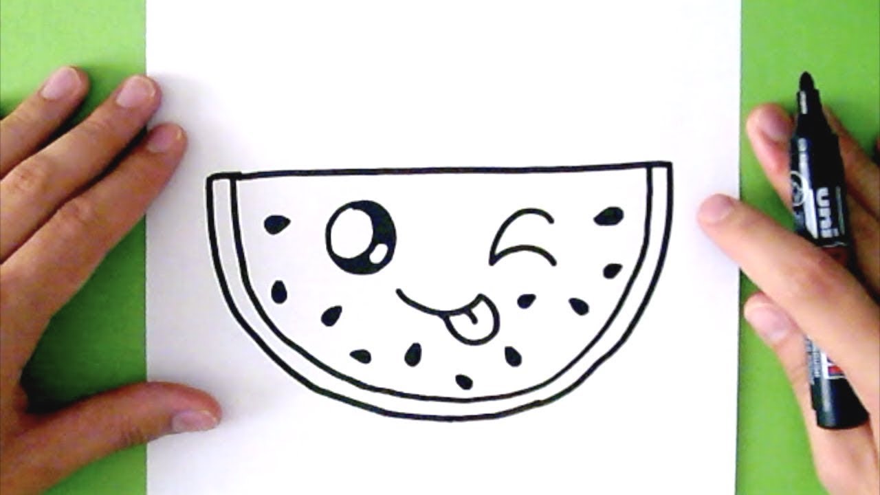 HOW TO DRAW A CUTE WATERMELON SUPER EASY YouTube