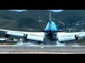 St maarten   crazy landing boeing 747 in slow motion 