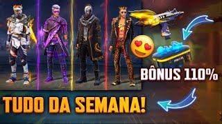 NOVIDADES DA SEMANA, SKINS GRÁTIS, LOJA DO DESEJO, BÔNUS DE RECARGA E MAIS - NOVO EVENTO FREE FIRE