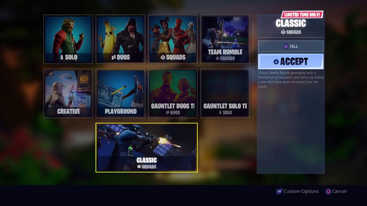fortnite unvaulted v2 classic mode - fortnite unvaulted options