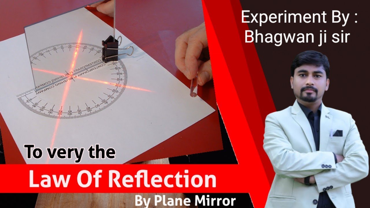 To verify the laws of reflection by plane mirror #physicsexperiment # ...