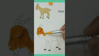 Goat 🐐 Drawing Painting and Coloring for Kids & Toddlers | Learn Goat Drawing