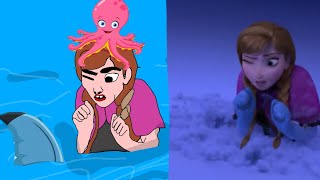 Frozen 2 Elsa and Anna funny Drawing memes - Try not To laugh