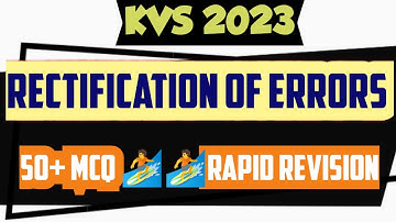 #Rectification of Errors Top50  MCQ /# Rectification of Errors/#Rectification of Errors मैंराथन/#kvs