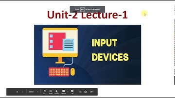 Unit-2 Lecture-1 Keyboard and Pointing Devices