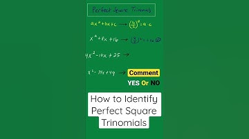 How to Identify Perfect Square Trinomials! #ryneroper #mathshorts