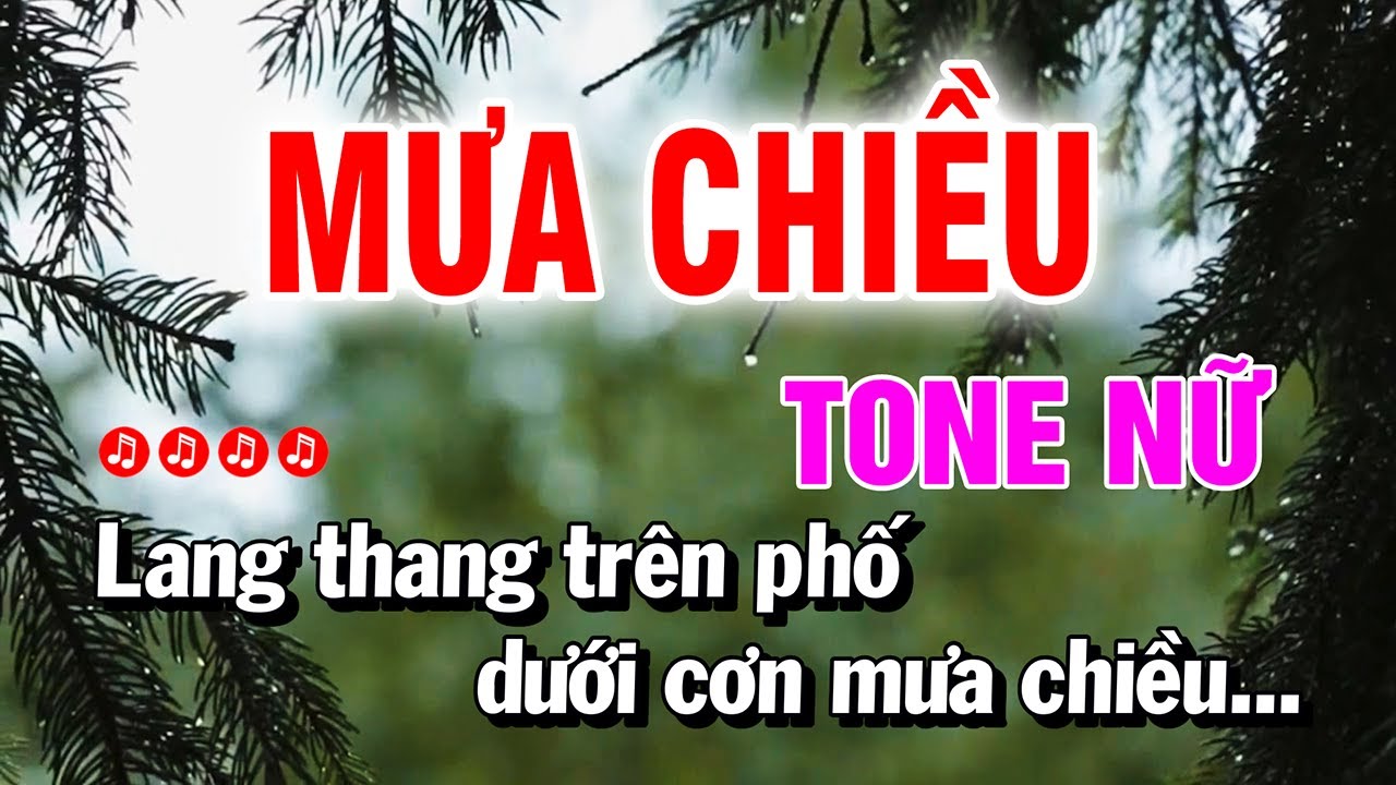 Karaoke Mưa Chiều Tone Nữ Beat Hay Dễ Hát | Hoàng Luân