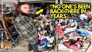 Vintage Coach Bags Hidden Behind Flea Market Booth