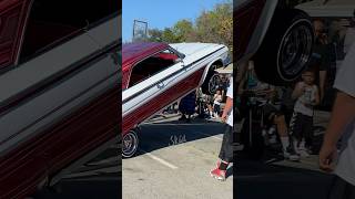 62 CHEVY IMPALA LOWRIDER HOPPING in Pasadena California! #cars #automobile #lowrider #classic #chevy