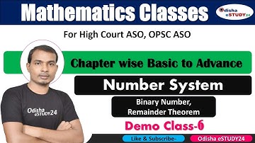 Mathematics for High Court ASO || Number System Part-6 || Remainder Theorem, Binary Number.