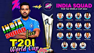 INDIA SQUAD FOR T20 WORLD CUP 2024 ll MEN IN BLUE ll ICC T20 World Cup 2024 ll INDIA FULL SQUAD LIST