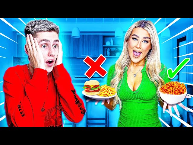 Letting My GIRLFRIEND Decide What I Eat For 24 HOURS! (Food Challenge) class=