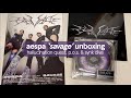 unboxing aespa's 1st mini album 'savage' ✷ hallucination quest, p.o.s. and synk dive versions