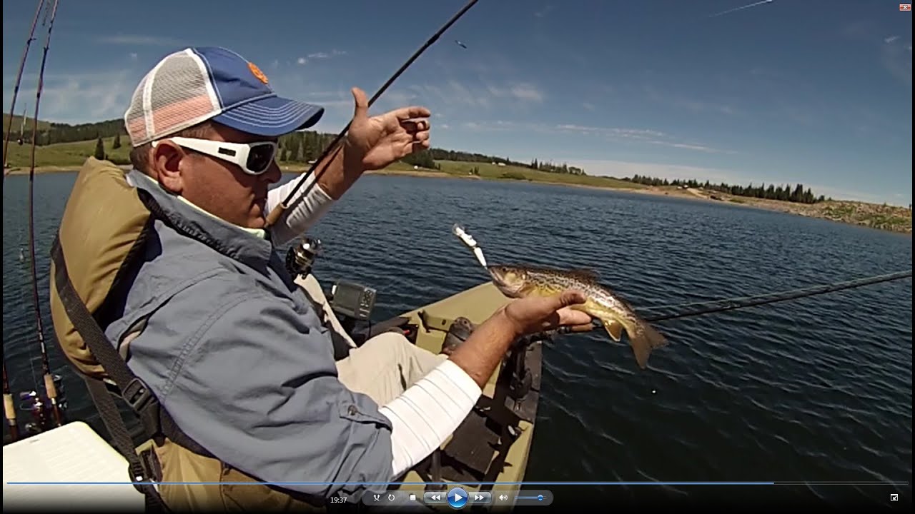 Hobie Pro Angler Whitney Resevoir Fishing Tiger Trout Drop Shot Kayak