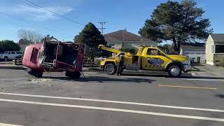 Pacific Towing Righting a Jeep After a Crash in Eureka