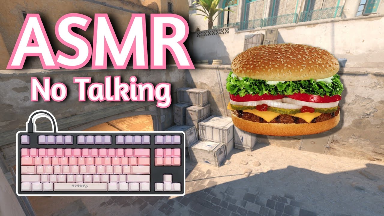 ASMR Gaming | CS2 DUST II MUKBANG BURGER KING | No Talking + Keyboard/Mouse Sounds 💤