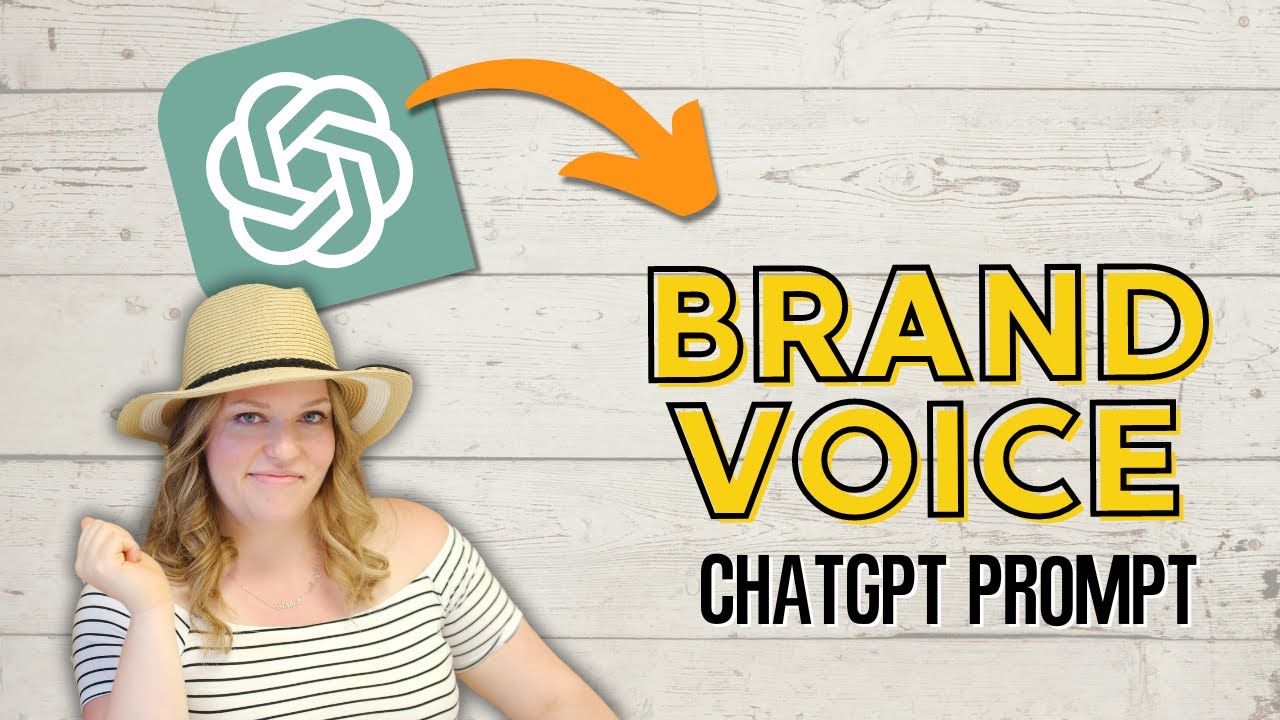 Online marketing Strategist Brittany Miller in front of ChatGPT logo and text "ChatGPT prompts to find your brand voice"