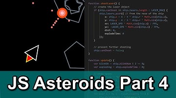 JS Asteroids Game Part 4 (Shooting Lasers and Asteroid Destruction)