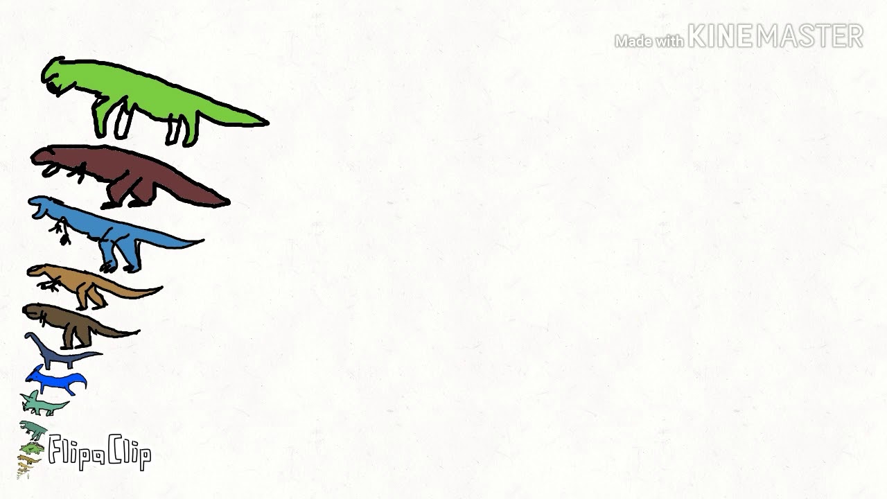 Dinosaurs size in comparison 2D