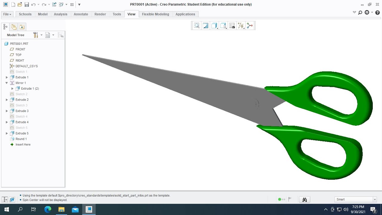 How to draw " SCISSOR " in 3D using creo 