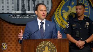 LMPD Chief Humphrey introduced as LMPD Chief by Mayor Greenberg on 9-16-24.