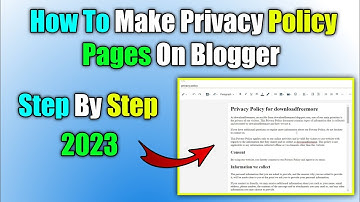 How To Make Privacy Policy Page On Blogger/Wordpress | Privacy Policy Page Kaise create Kare 2023