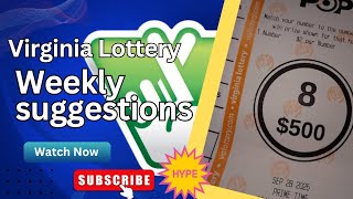 Virginia Lottery Weekly Suggestions October Week Three 2025