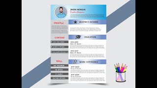 Coreldraw x7 Tutorial - How to Make CV Resume Design by Graphics Designs
