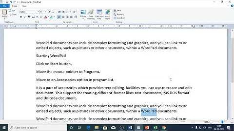 copy paste in wordpad