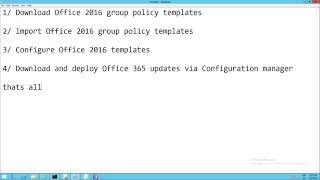SCCM 2012 R2 - Configure Office 365 updates through System center configuration manager