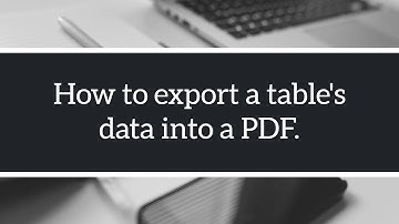 How to export a table