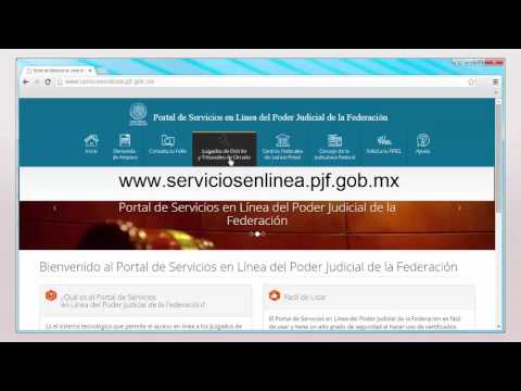 Como acceder al Portal de Servicios en Línea del Poder Judicial de la Federación. (México)