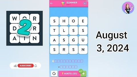 WordBrain 2 Summer Event Day 1 August 3, 2024